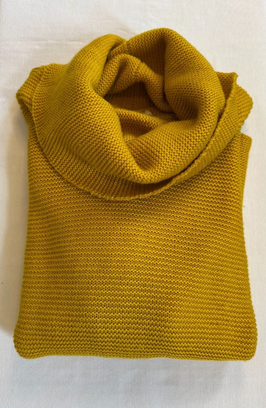 Banana Republic Yellow Cowl Neck Wool Blend Sweater Large - Small Hole